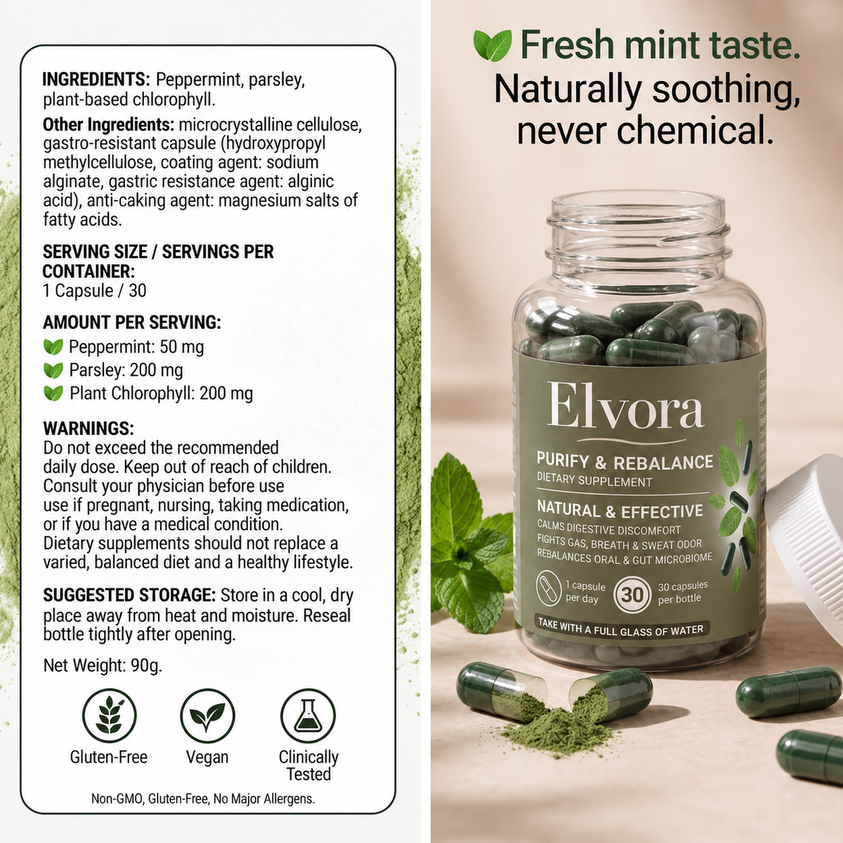 Elvora™ Anti Digestive Odor & Reflux Capsules
