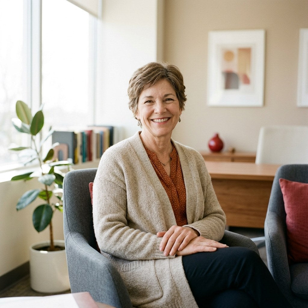 Woman relaxed at a doctor's appointment